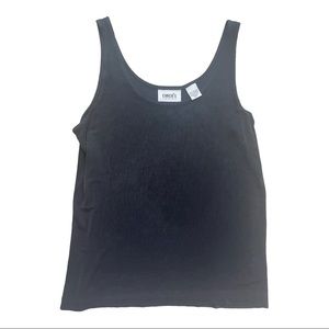 Chico’s Travelers Women’s Spandex Black Tank Top Sleeveless Shell Size 1 Medium